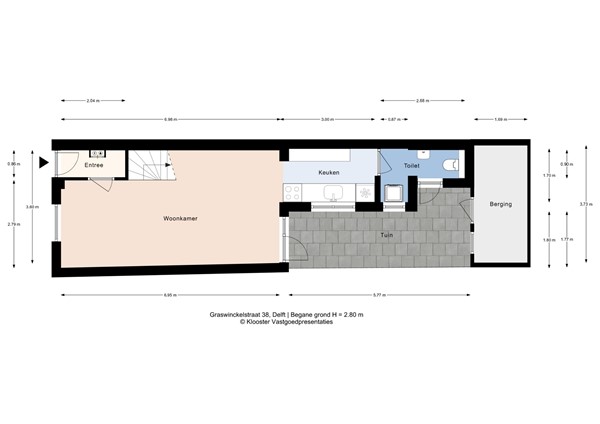 Plattegrond - Graswinckelstraat 38, 2613 PW Delft - Begane grond.jpg